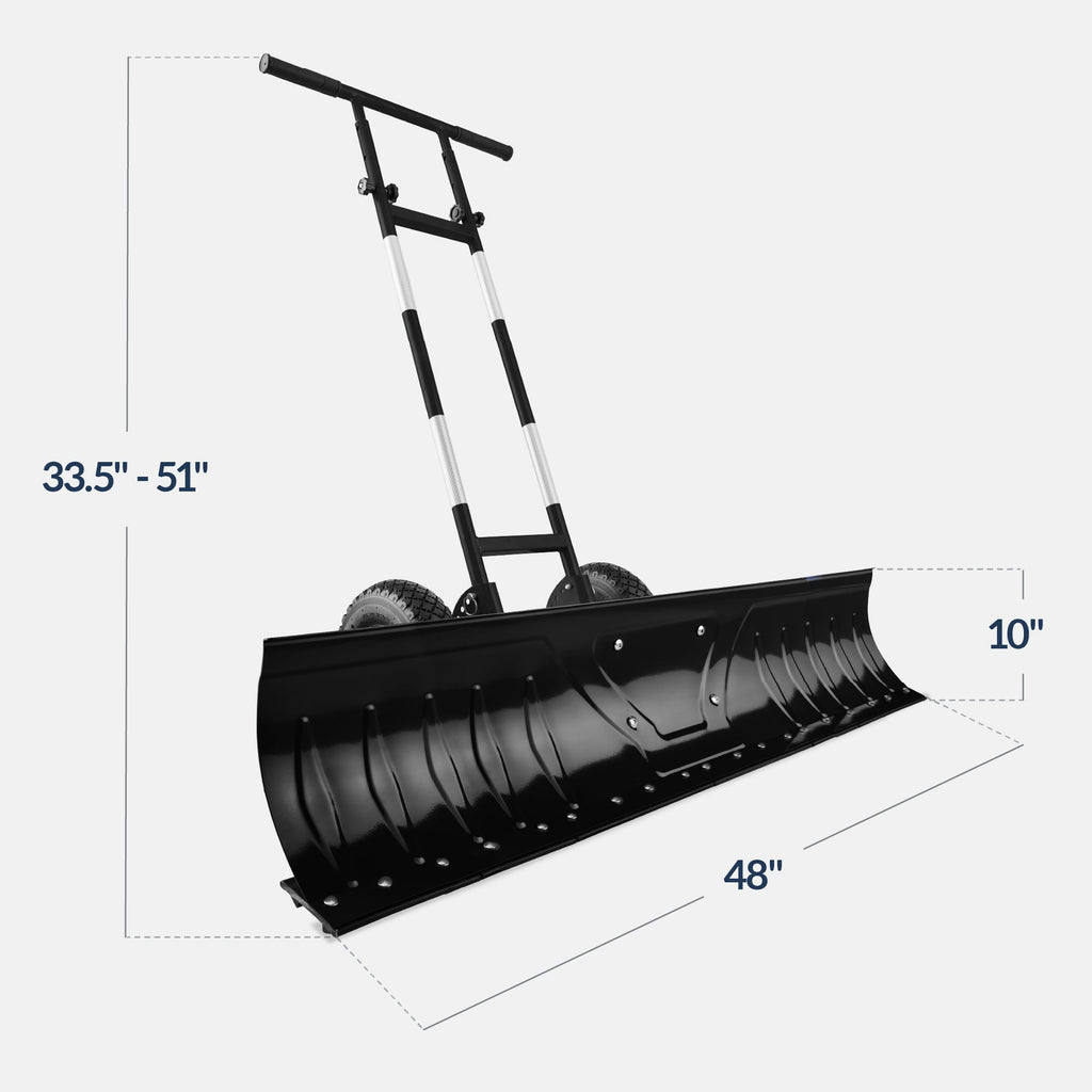 2-Wheel Snow Pusher with Adjustable Handle Reflective Tape - 48in designed for everyday comfort and storage