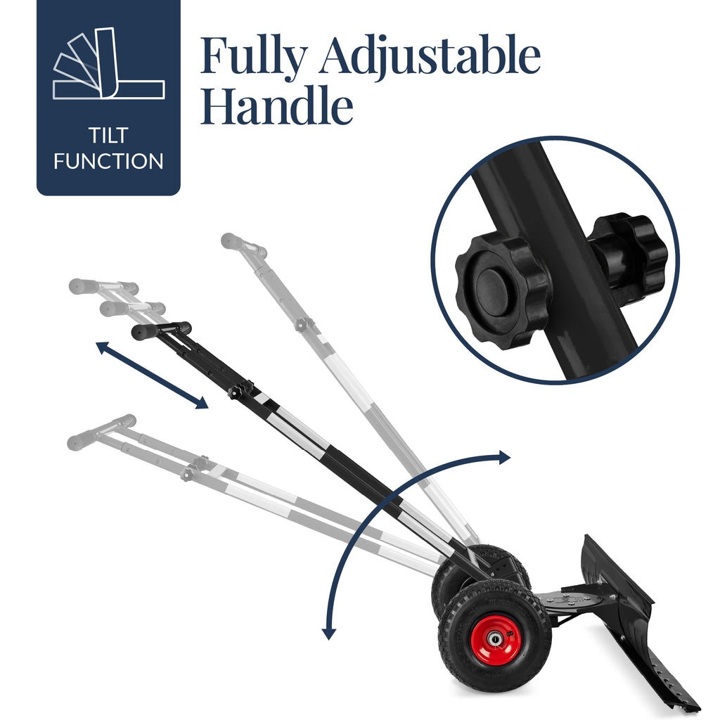 2-Wheel Snow Pusher with Adjustable Handle Reflective Tape - 48in designed for everyday comfort and storage