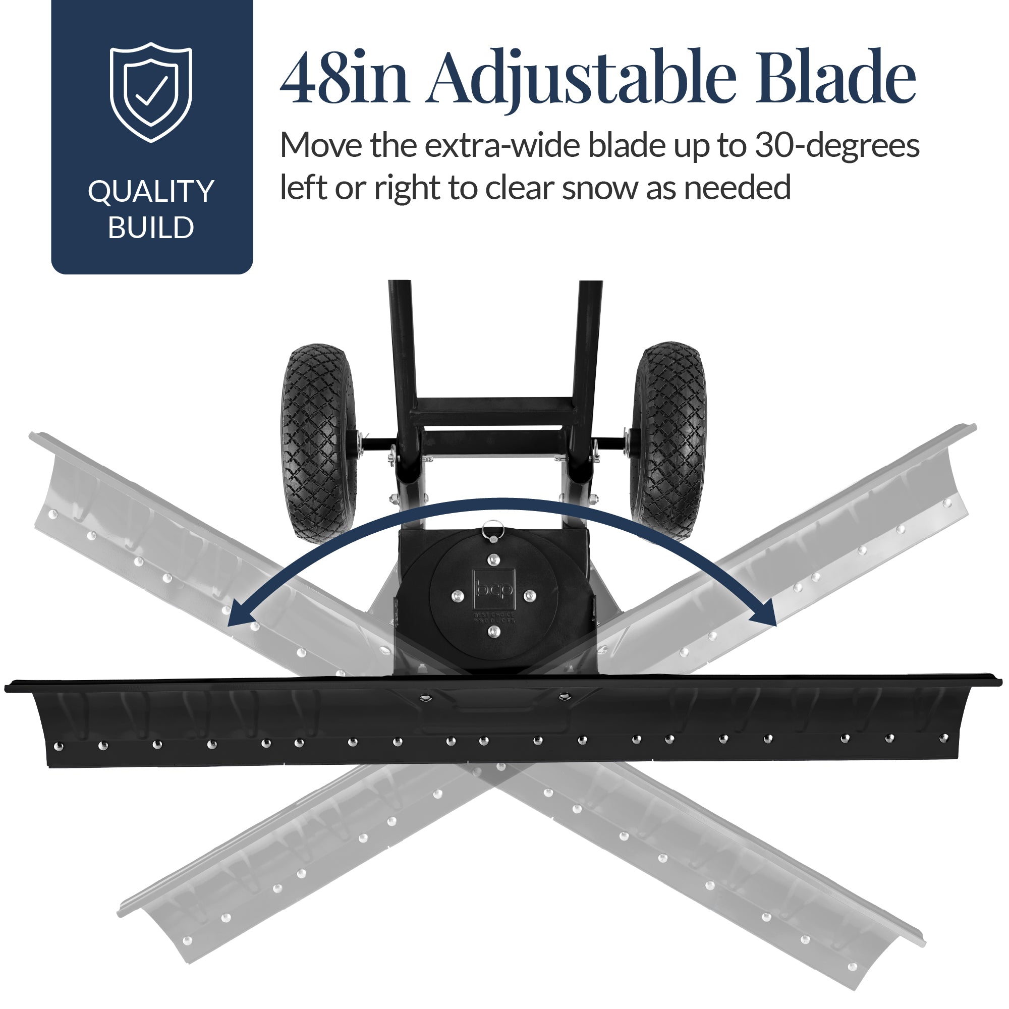 2-Wheel Snow Pusher with Adjustable Handle Reflective Tape - 48in designed for everyday comfort and storage