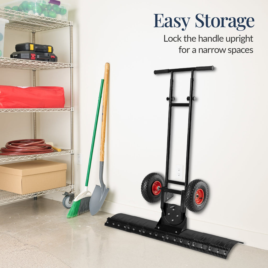 2-Wheel Snow Pusher with Adjustable Handle Reflective Tape - 48in designed for everyday comfort and storage