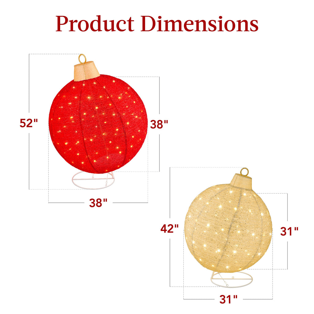 2pc Lighted Pop-Up Christmas Ornaments Decoration with 220 LED Lights Stand for indoor and outdoor holiday displays