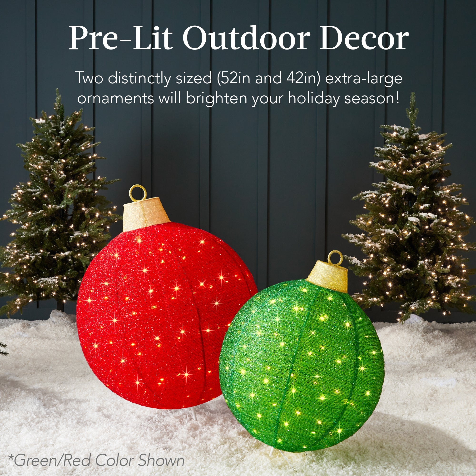 2pc Lighted Pop-Up Christmas Ornaments Decoration with 220 LED Lights Stand for indoor and outdoor holiday displays