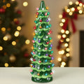 21in Ceramic Christmas Tree Hand-Painted Holiday Decor with LED Lights for festive seasonal decorating