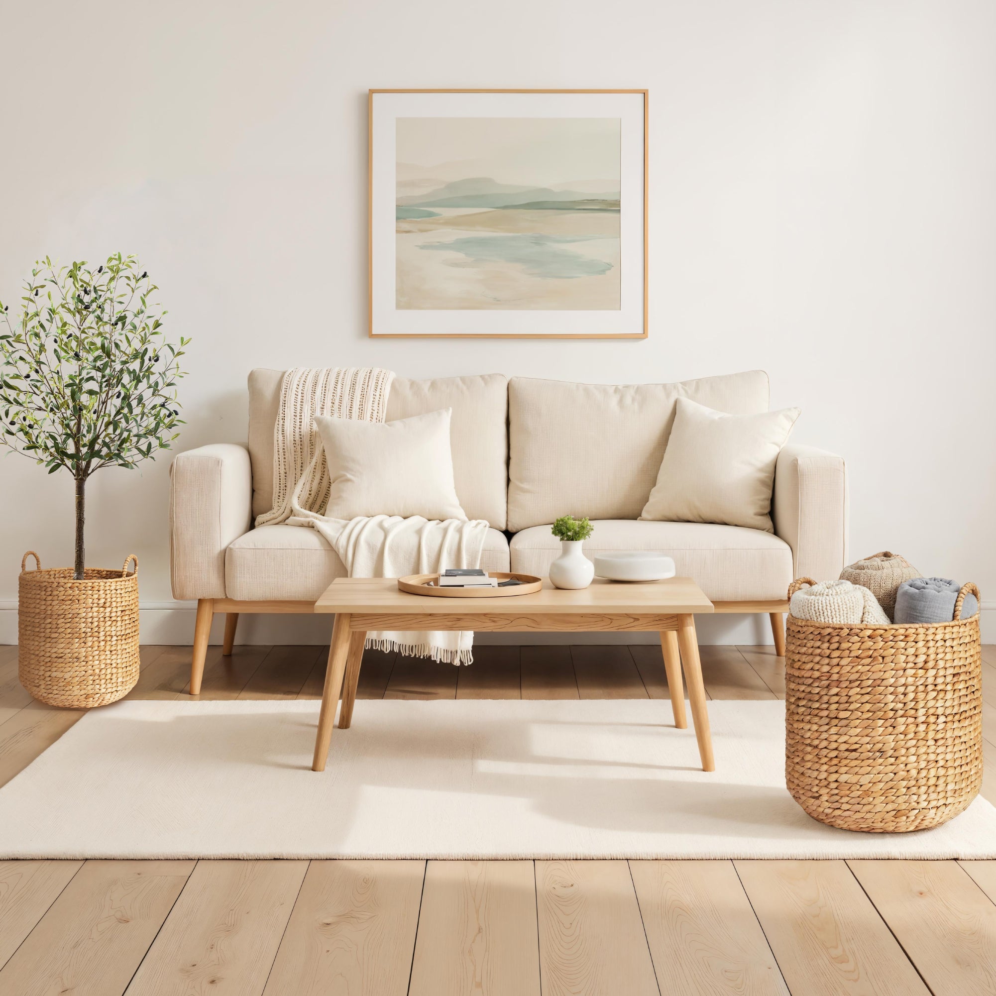 2-Piece Round Nesting Baskets with Handles Hyacinth Plant Holder and Storage Bin for comfortable, organized home spaces