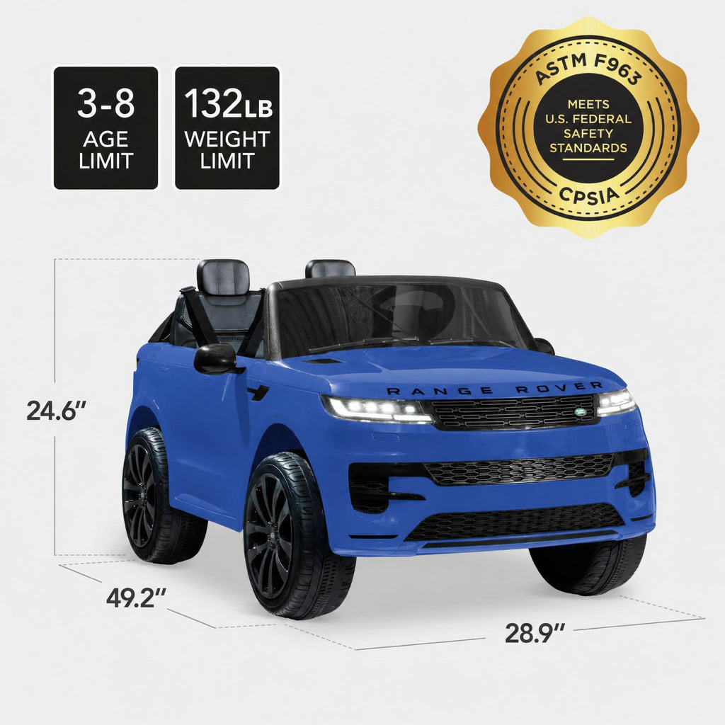 24V 2-Seater Licensed Range Rover Sport Ride-On Car with Parent Control with fun features for everyday play