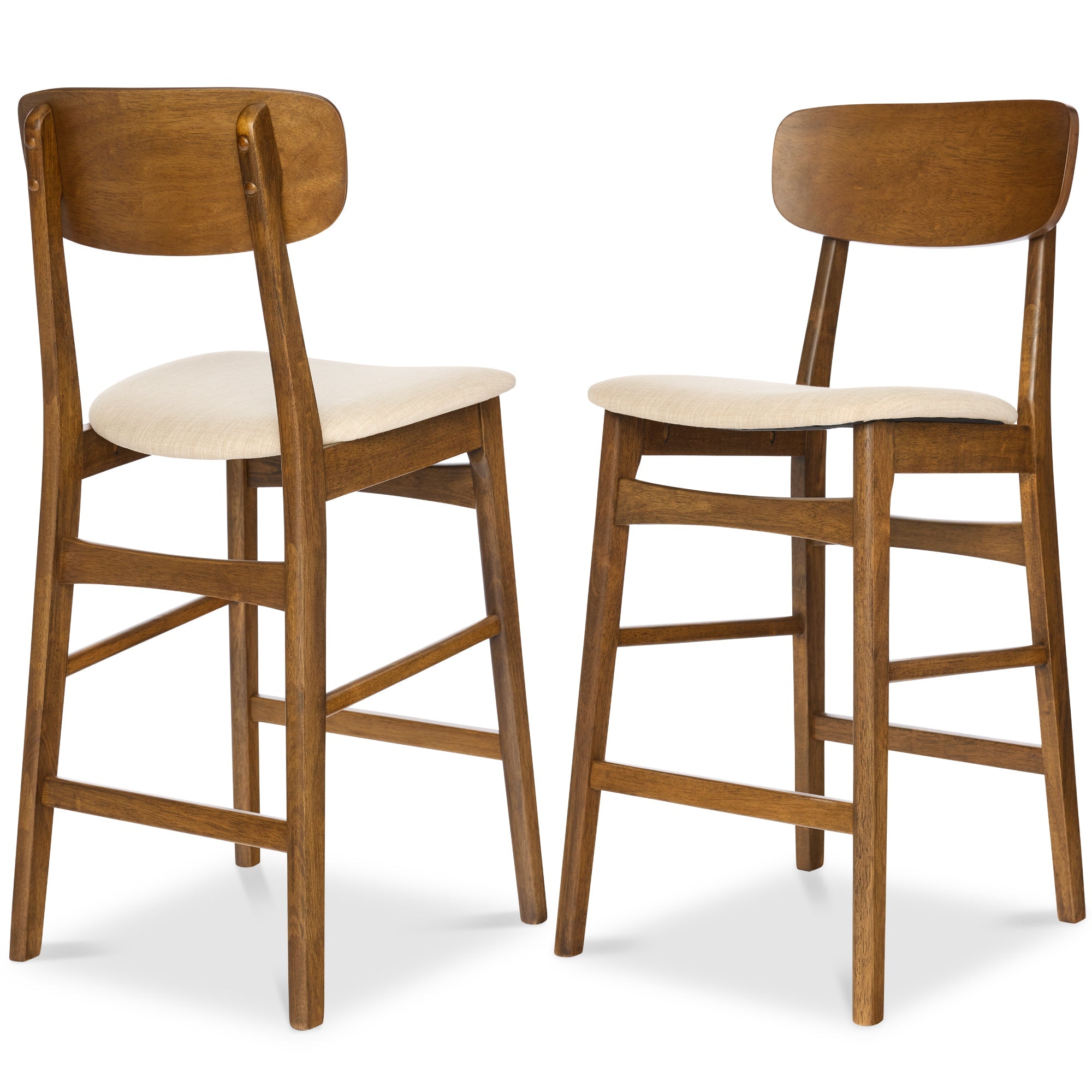 2-Piece Farmhouse Counter Height Bar Stool Set with Cushioned Seat Backrest made for comfortable, organized home spaces