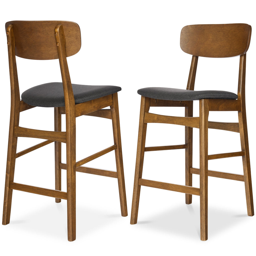 2-Piece Farmhouse Counter Height Bar Stool Set with Cushioned Seat Backrest made for comfortable, organized home spaces