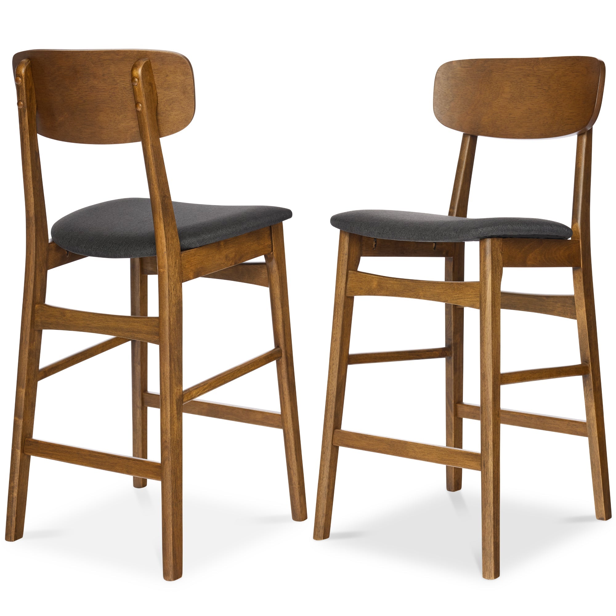 2-Piece Farmhouse Counter Height Bar Stool Set with Cushioned Seat Backrest made for comfortable, organized home spaces