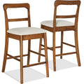 26\" Counter-Height Farmhouse Wood Stoolsw/ Cushion and Backrest Set of 2 designed for comfortable, organized home spaces