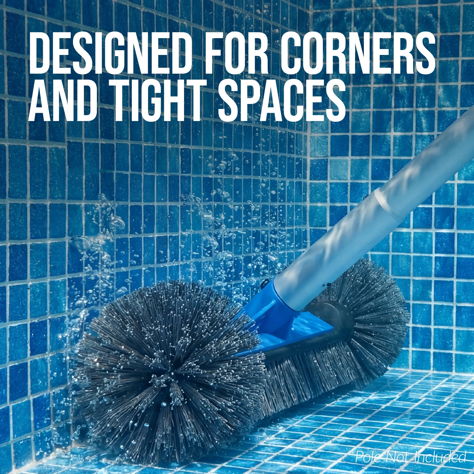 20\" Heavy-Duty Pool Brush Head with Reinforced Aluminum Bracket with reliable function and style