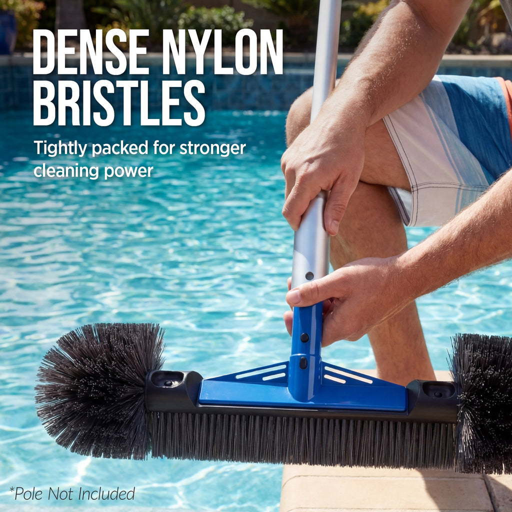 20\" Heavy-Duty Pool Brush Head with Reinforced Aluminum Bracket with reliable function and style