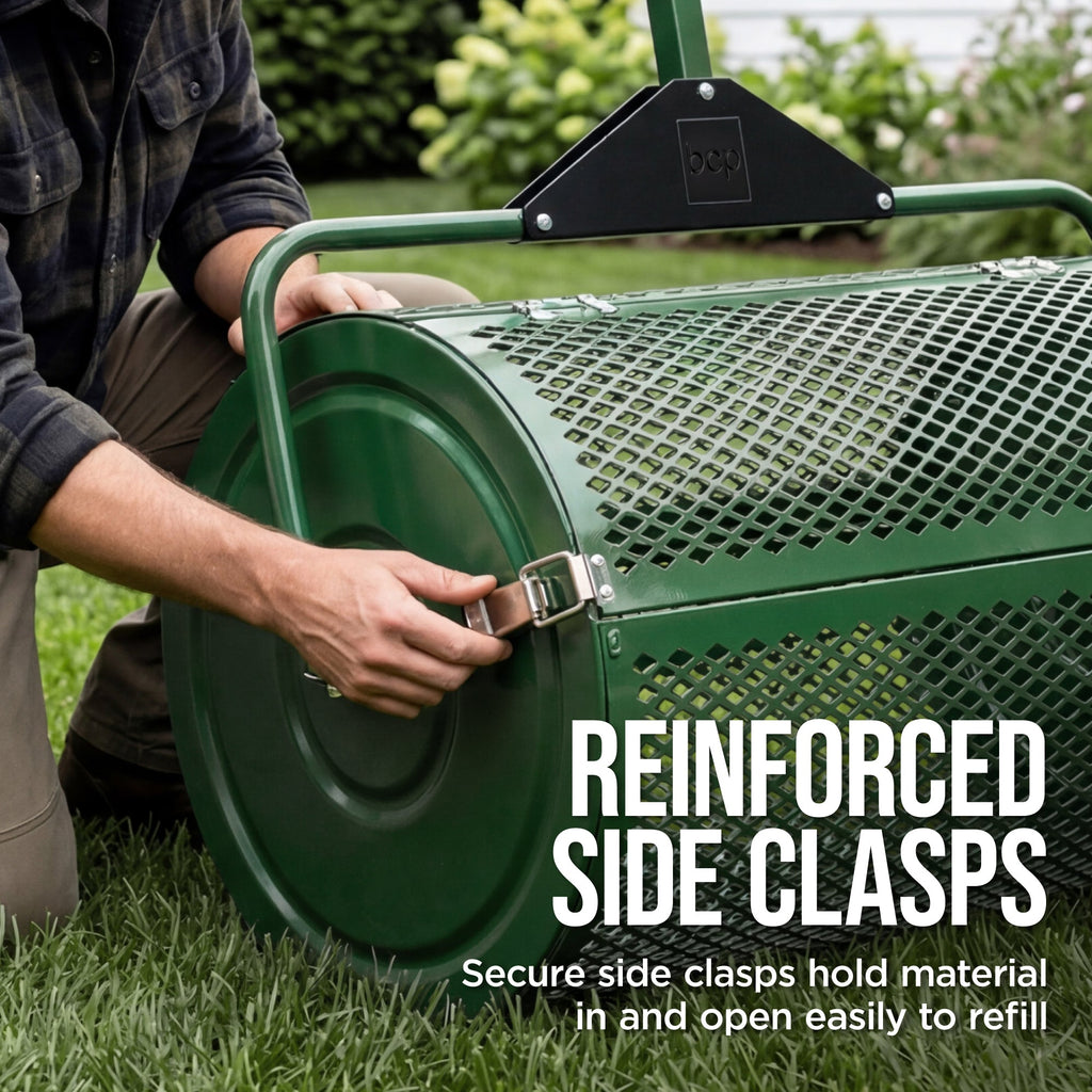 24\" Compost Spreader Steel Lawn and Peat Moss Topdresser for gardening, lawn care, and outdoor projects