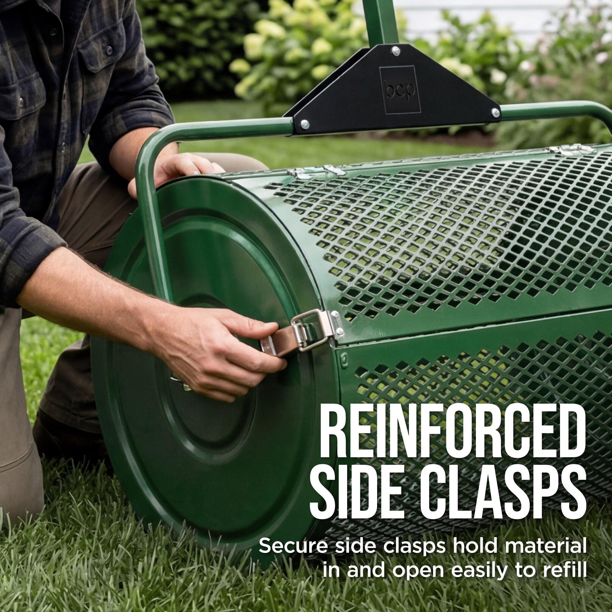 24\" Compost Spreader Steel Lawn and Peat Moss Topdresser for gardening, lawn care, and outdoor projects