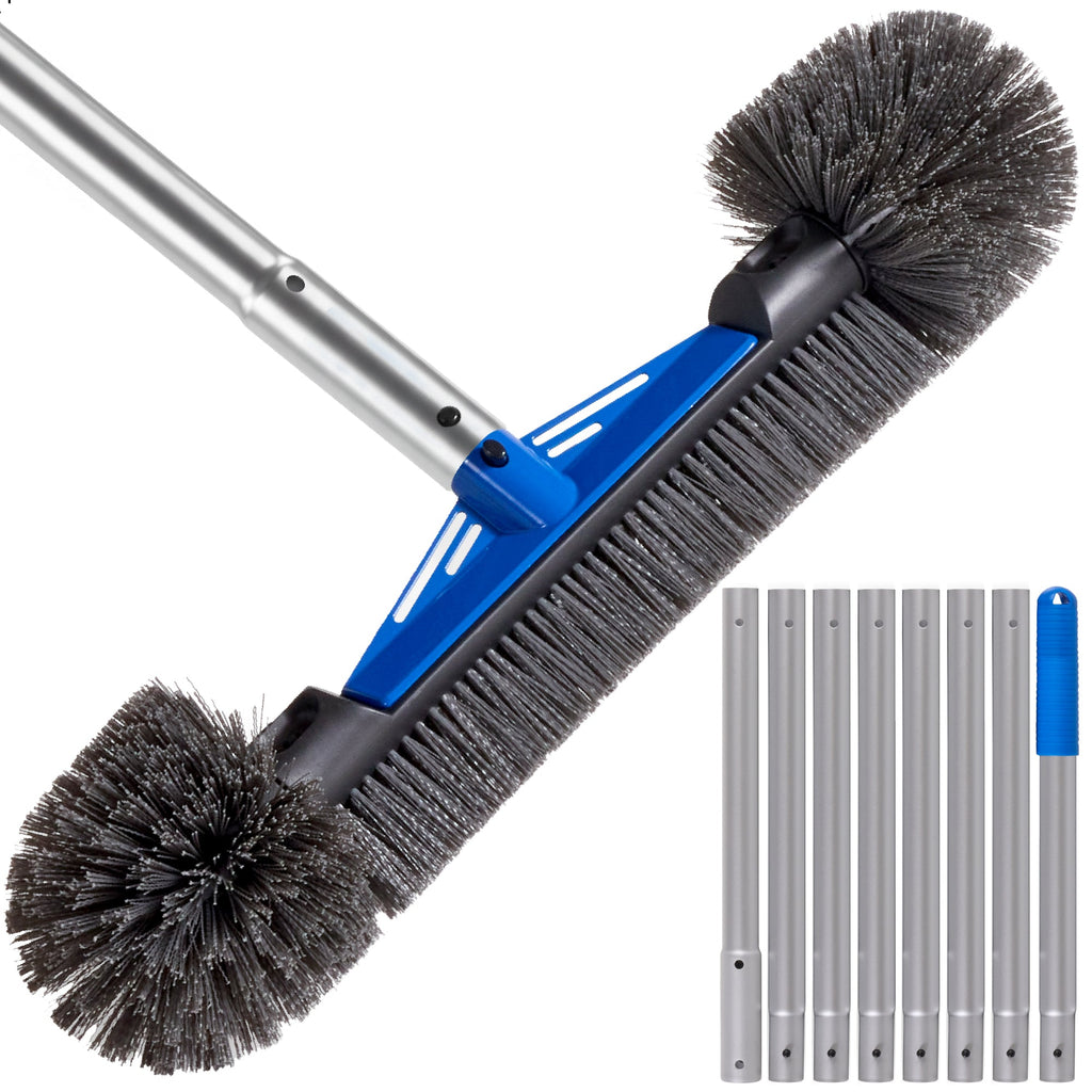 20\" Pool Brush with 9 ft Aluminum PolePool Wall and Floor Cleaning Set with practical everyday features