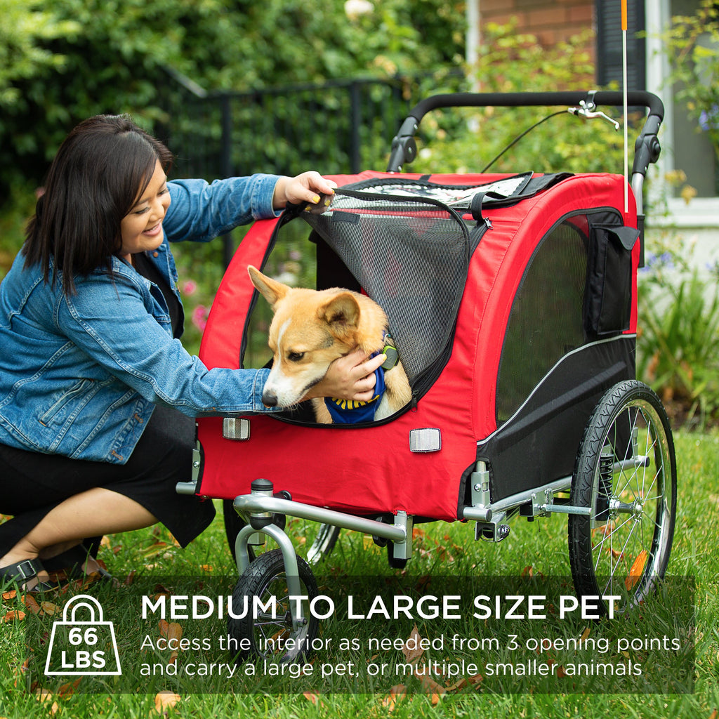 2-in-1 Pet Stroller and BikeTrailer with dependable design for pet care and everyday home routines