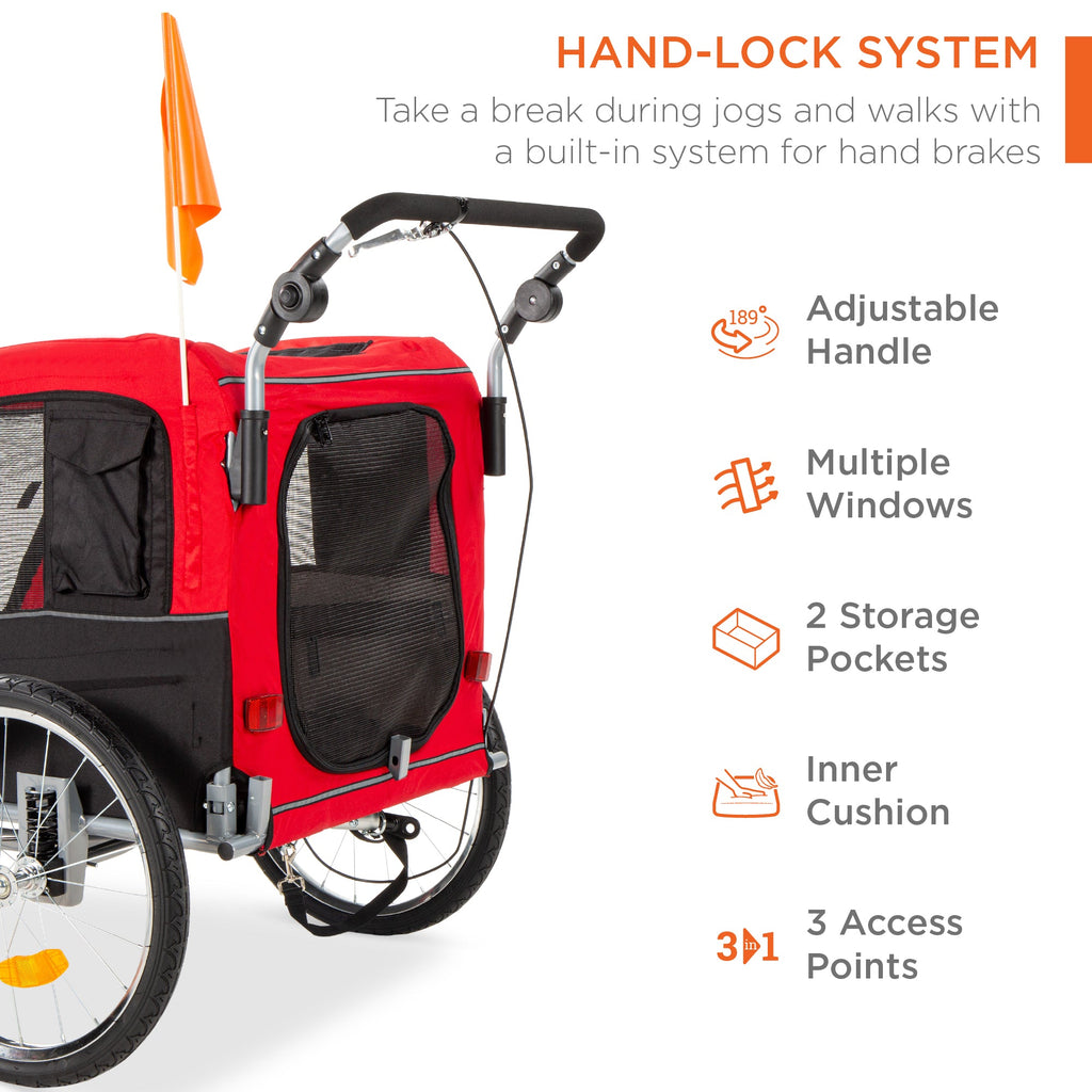2-in-1 Pet Stroller and BikeTrailer with dependable design for pet care and everyday home routines