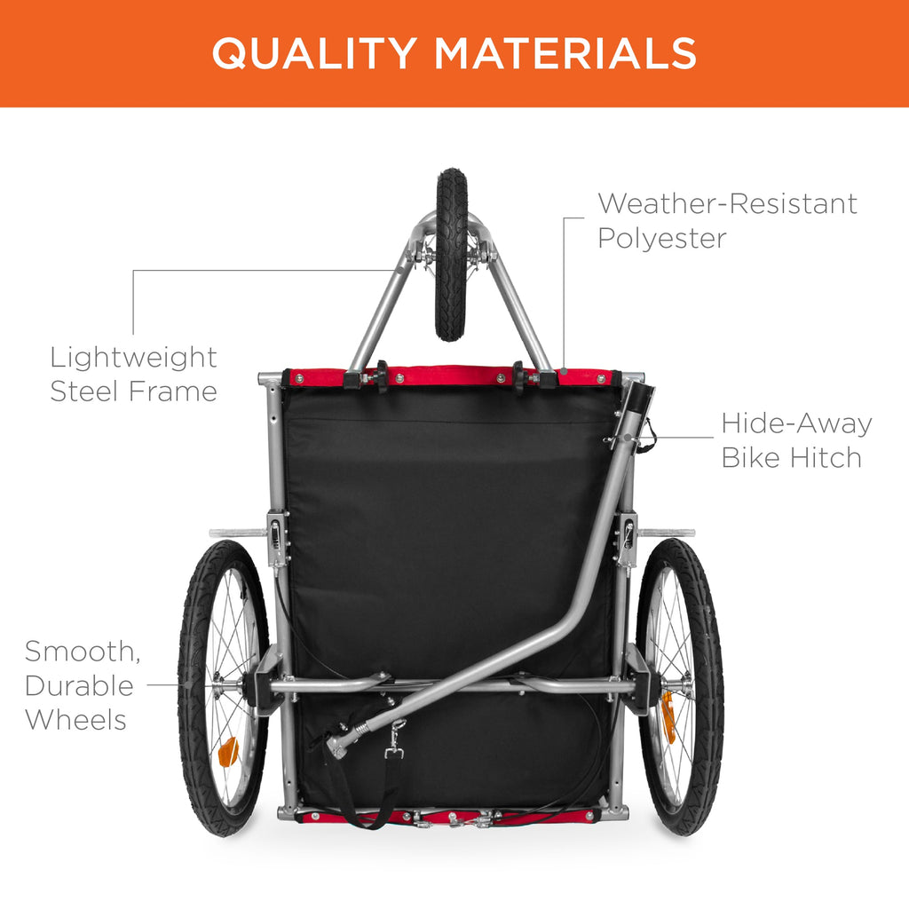 2-in-1 Pet Stroller and BikeTrailer with dependable design for pet care and everyday home routines