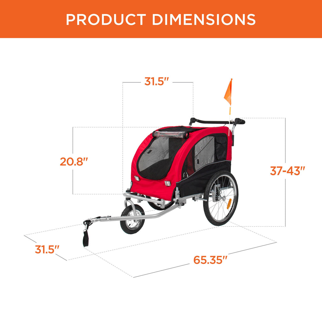 2-in-1 Pet Stroller and BikeTrailer with dependable design for pet care and everyday home routines