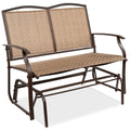 2-Person Patio Loveseat Swing Glider Bench Rocker with Armrests designed for patio and backyard use