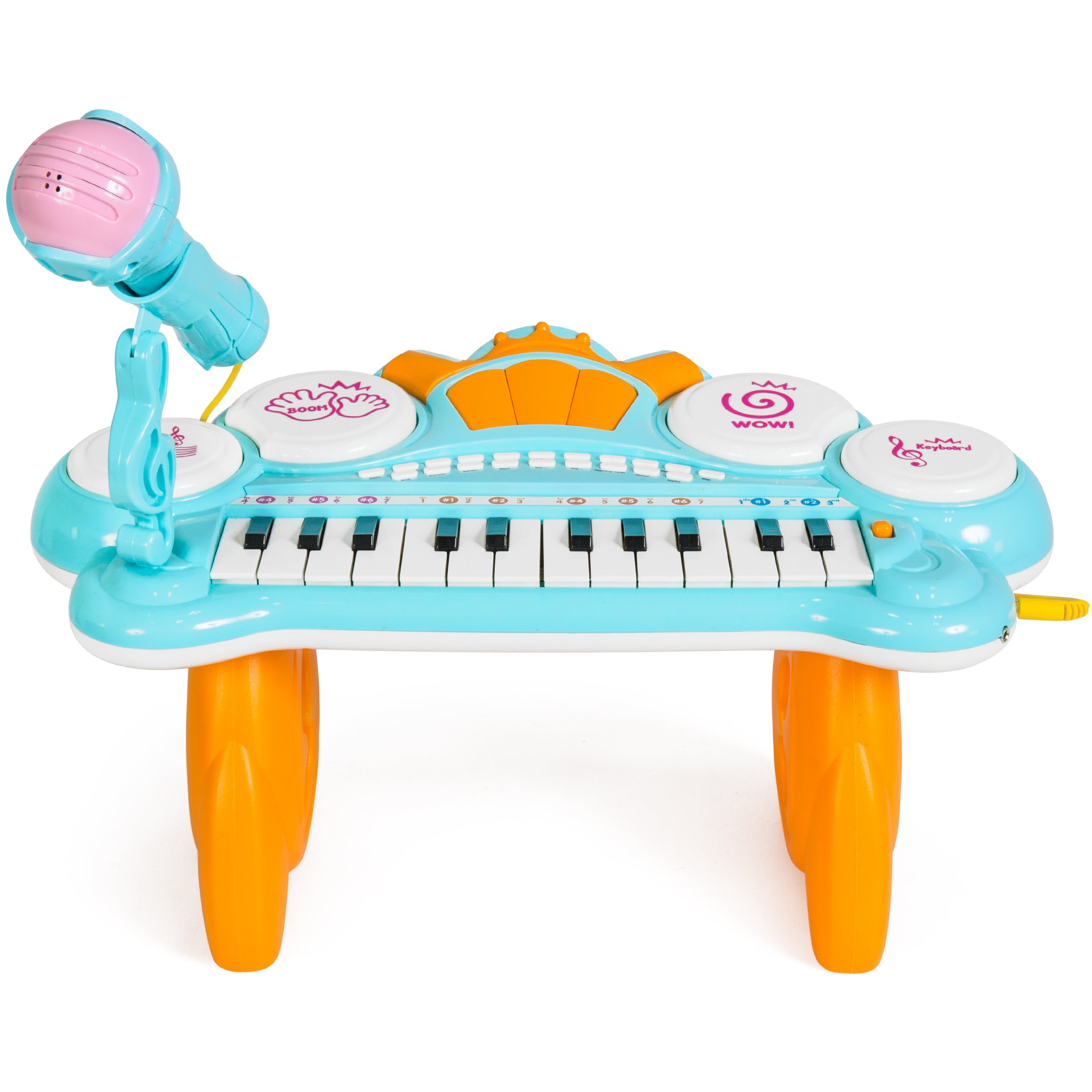 24-Key Kids Musical Electronic Keyboard with Drums Microphone MP3 - Blue with fun features for everyday play