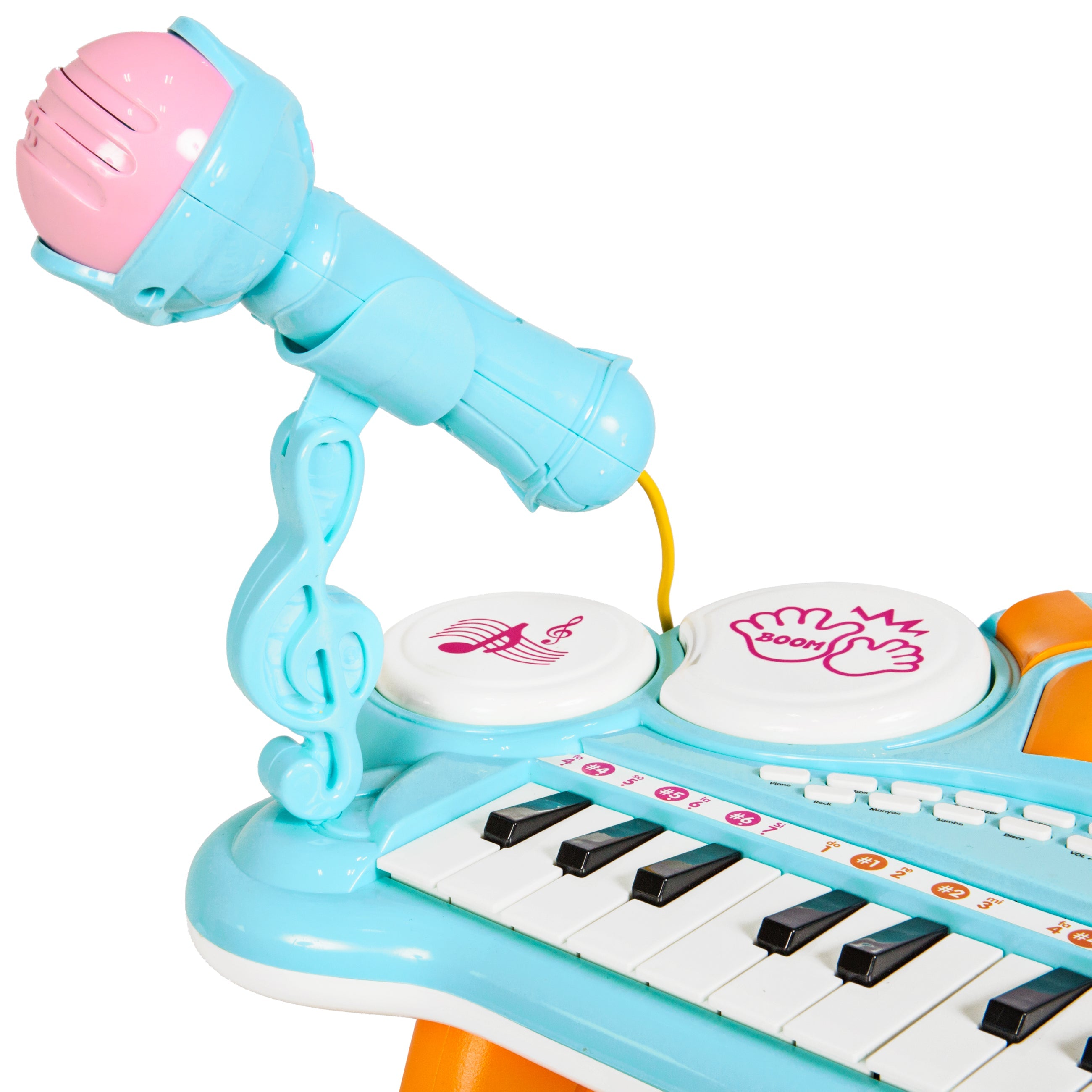24-Key Kids Musical Electronic Keyboard with Drums Microphone MP3 - Blue with fun features for everyday play