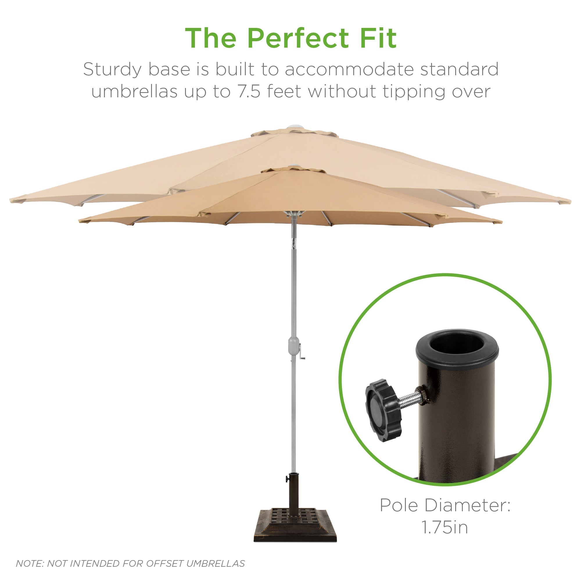 26lb Steel Square Patio Umbrella Base Stand Basketweave Pattern with practical outdoor-ready details