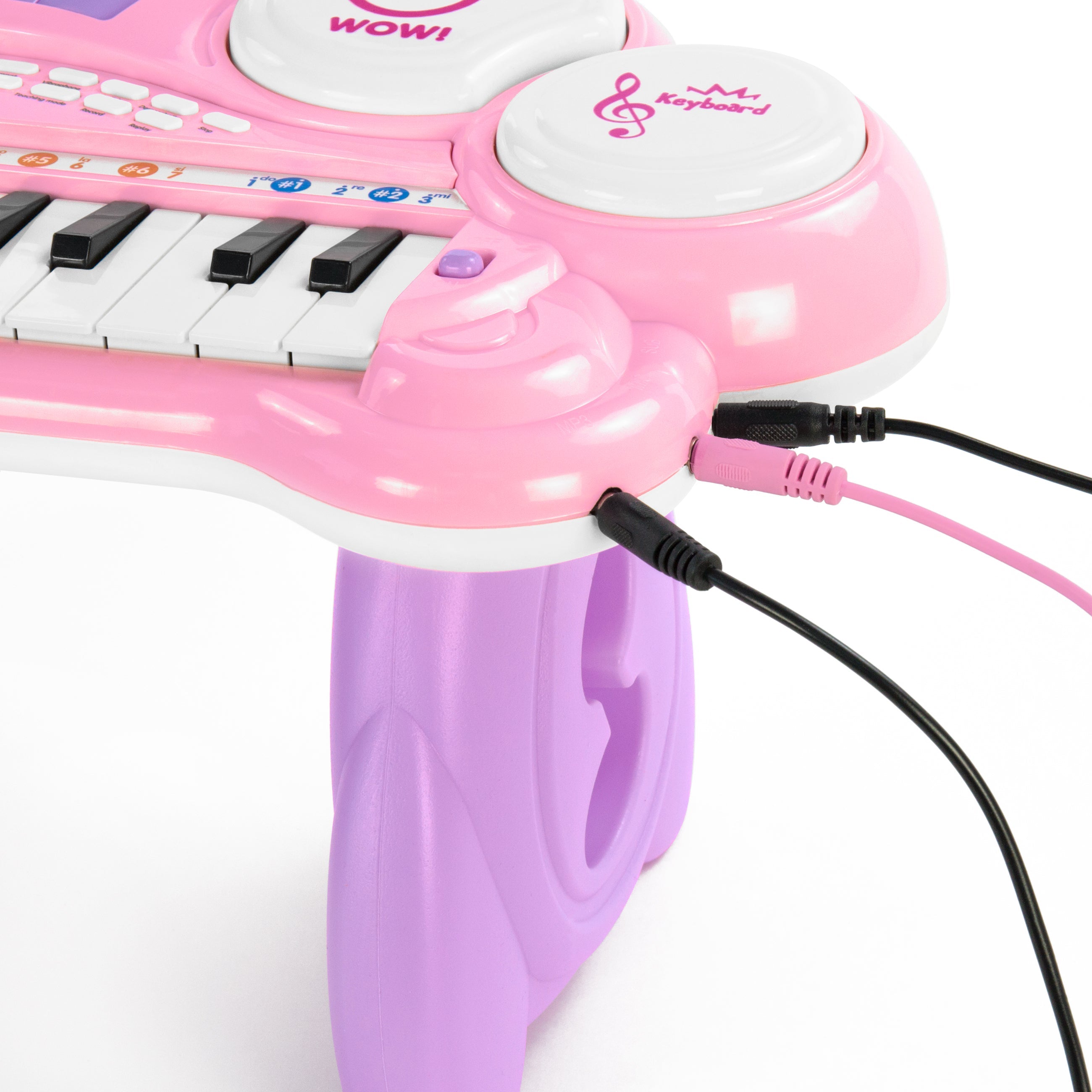 24-Key Kids Musical Electronic Keyboard with Drums Microphone MP3 - Pink for active play and family fun