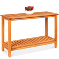 2-Shelf Wooden Console Table Storage Organizer with Natural Finish - 48in with practical style for home spaces