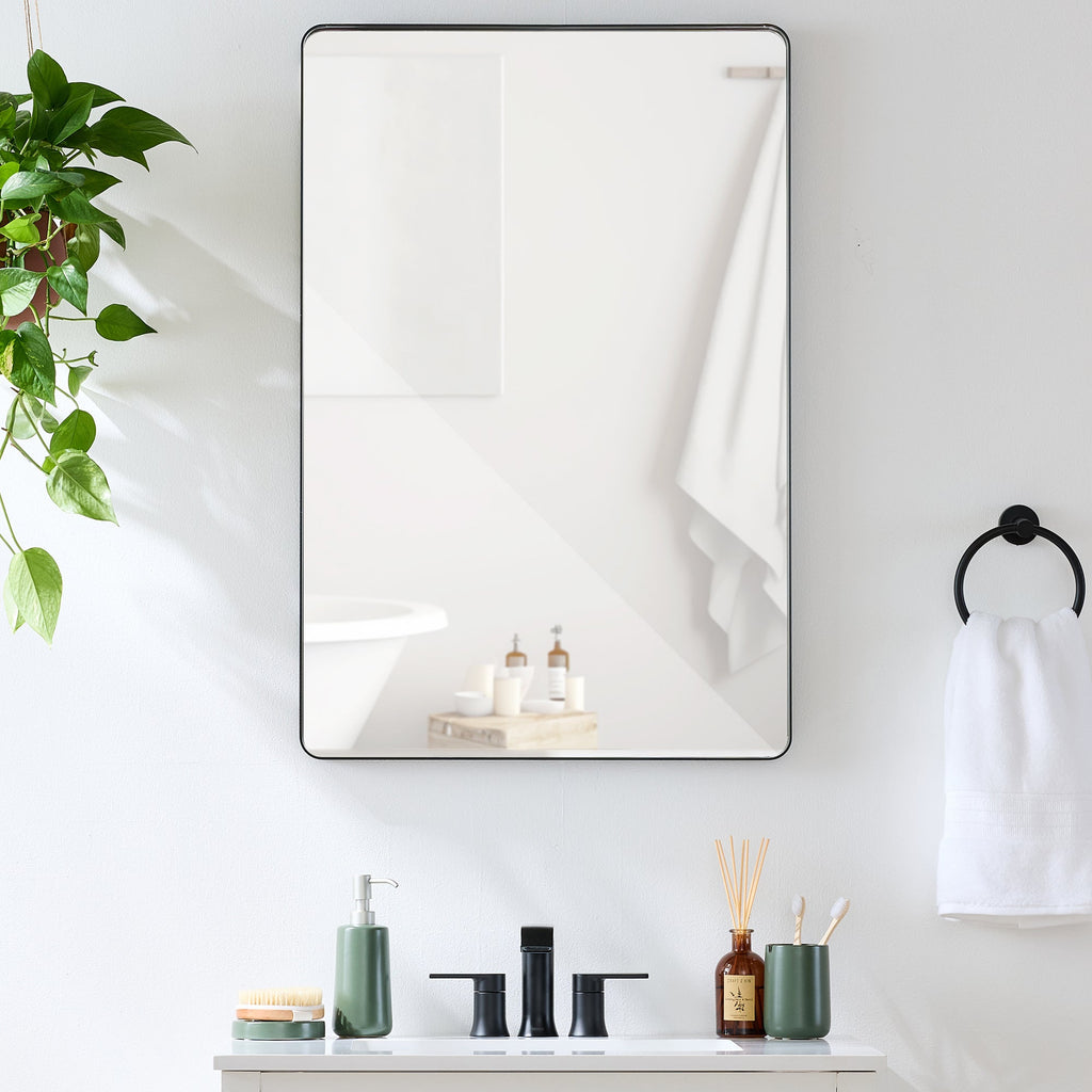 2-Way Rectangle Wall Mirror with Rounded Corners Anti-Blast Film - 24x36in with practical everyday features