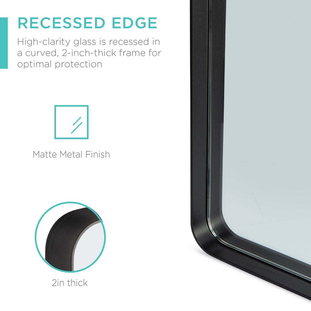2-Way Rectangle Wall Mirror with Rounded Corners Anti-Blast Film - 24x36in with practical everyday features