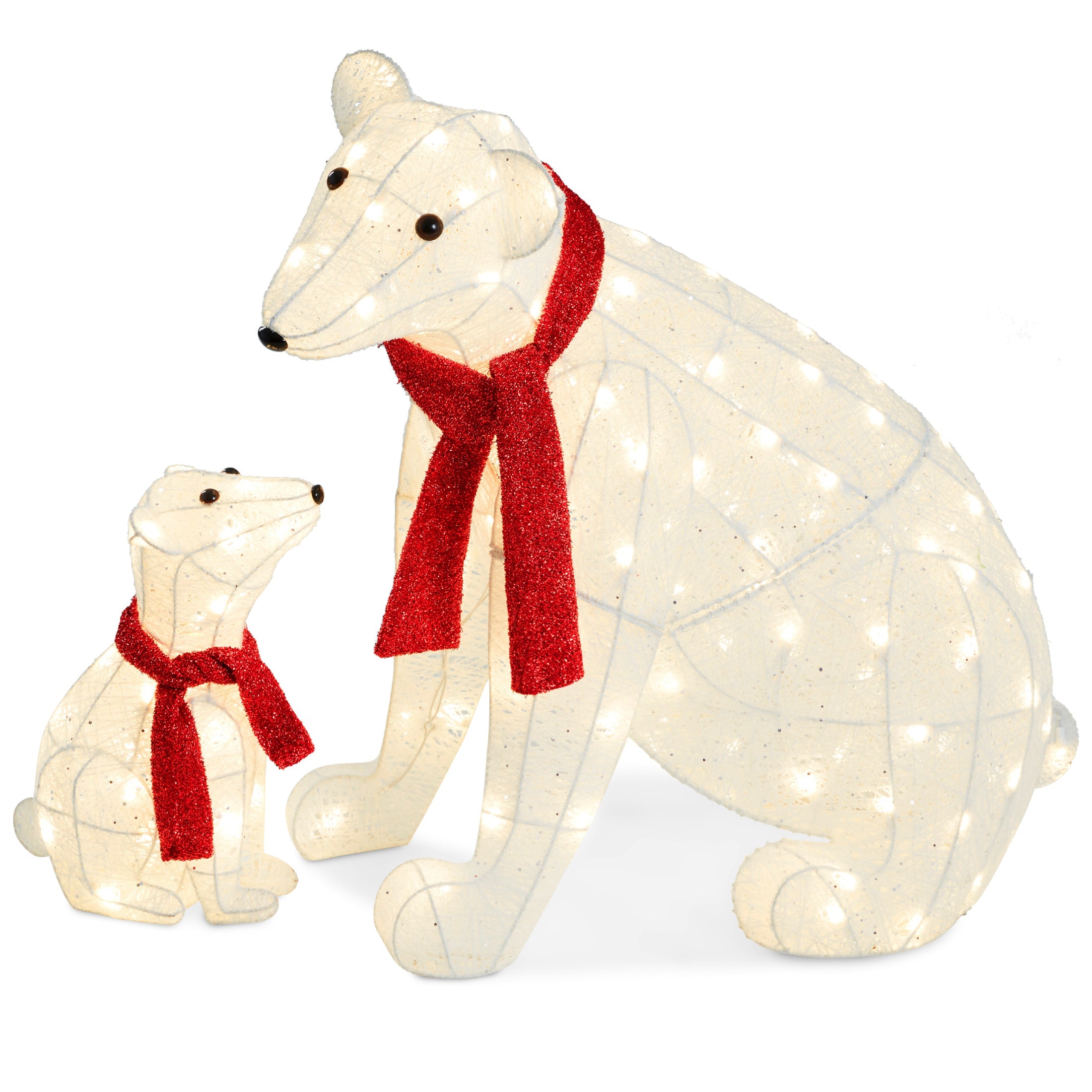 2-Piece Lighted Polar Bear Family Outdoor Decor Set with LED Lights for outdoor comfort and convenience