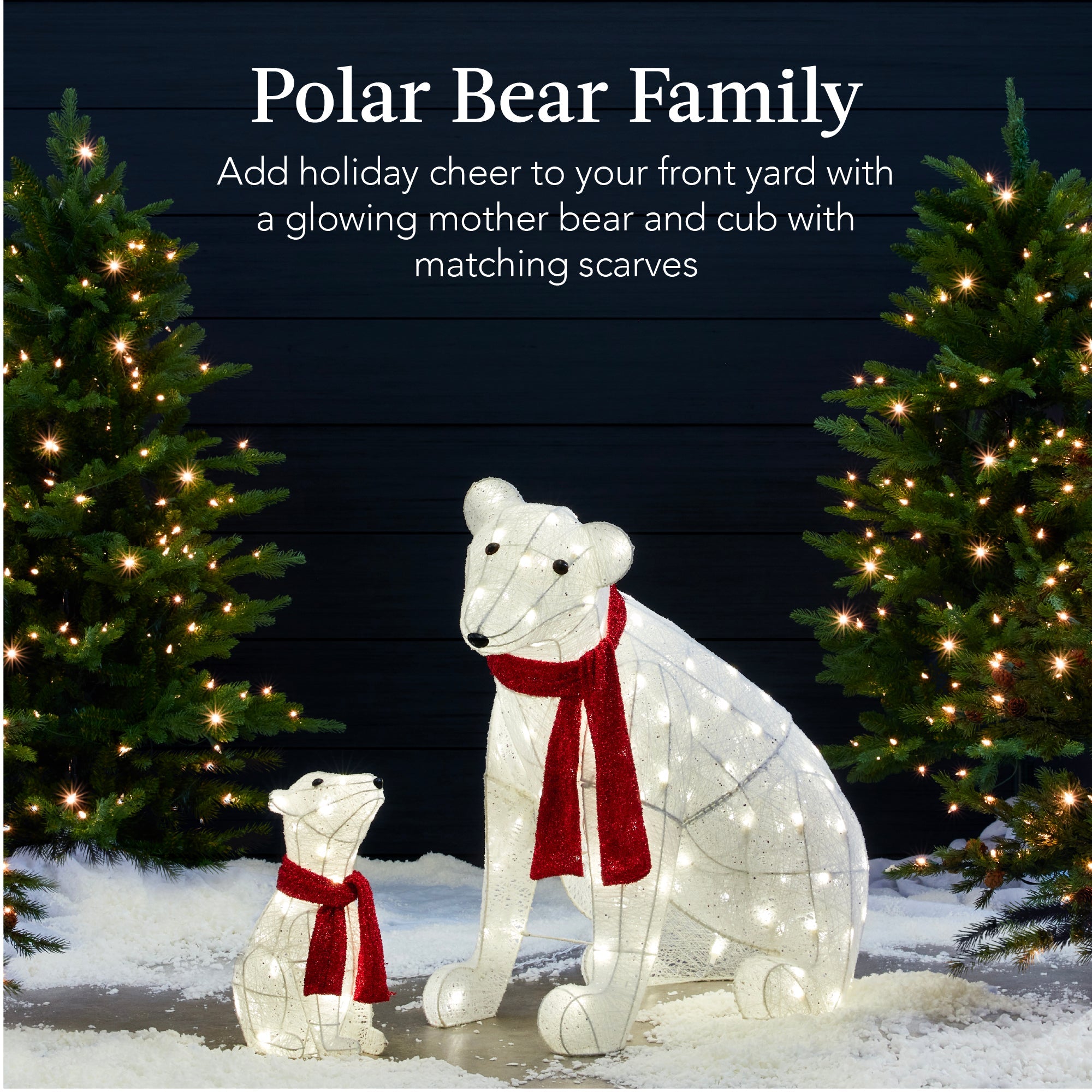 2-Piece Lighted Polar Bear Family Outdoor Decor Set with LED Lights for outdoor comfort and convenience