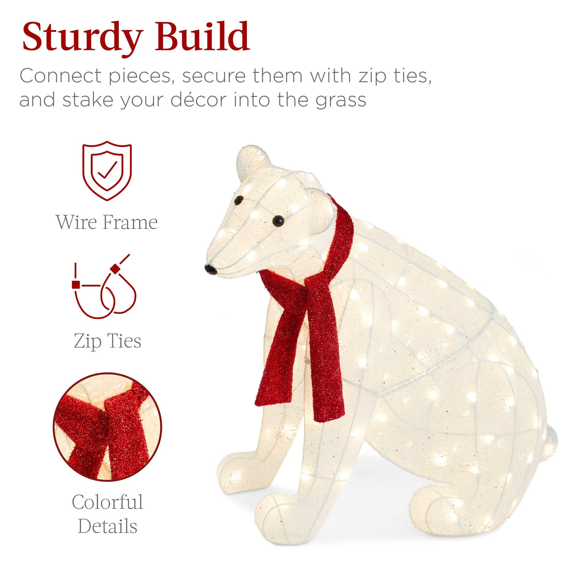 2-Piece Lighted Polar Bear Family Outdoor Decor Set with LED Lights for outdoor comfort and convenience