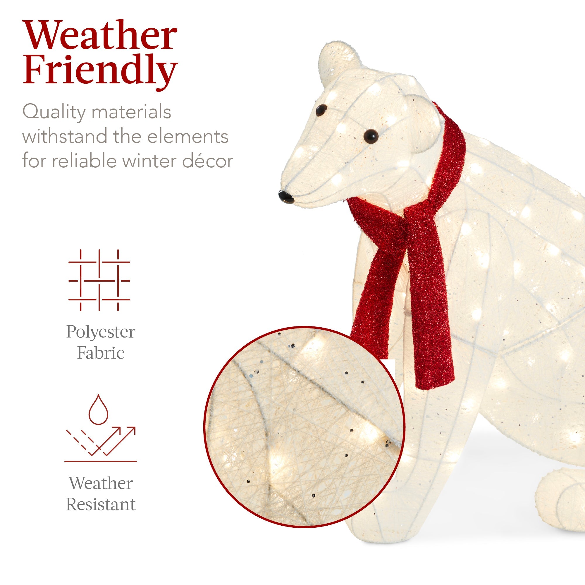 2-Piece Lighted Polar Bear Family Outdoor Decor Set with LED Lights for outdoor comfort and convenience