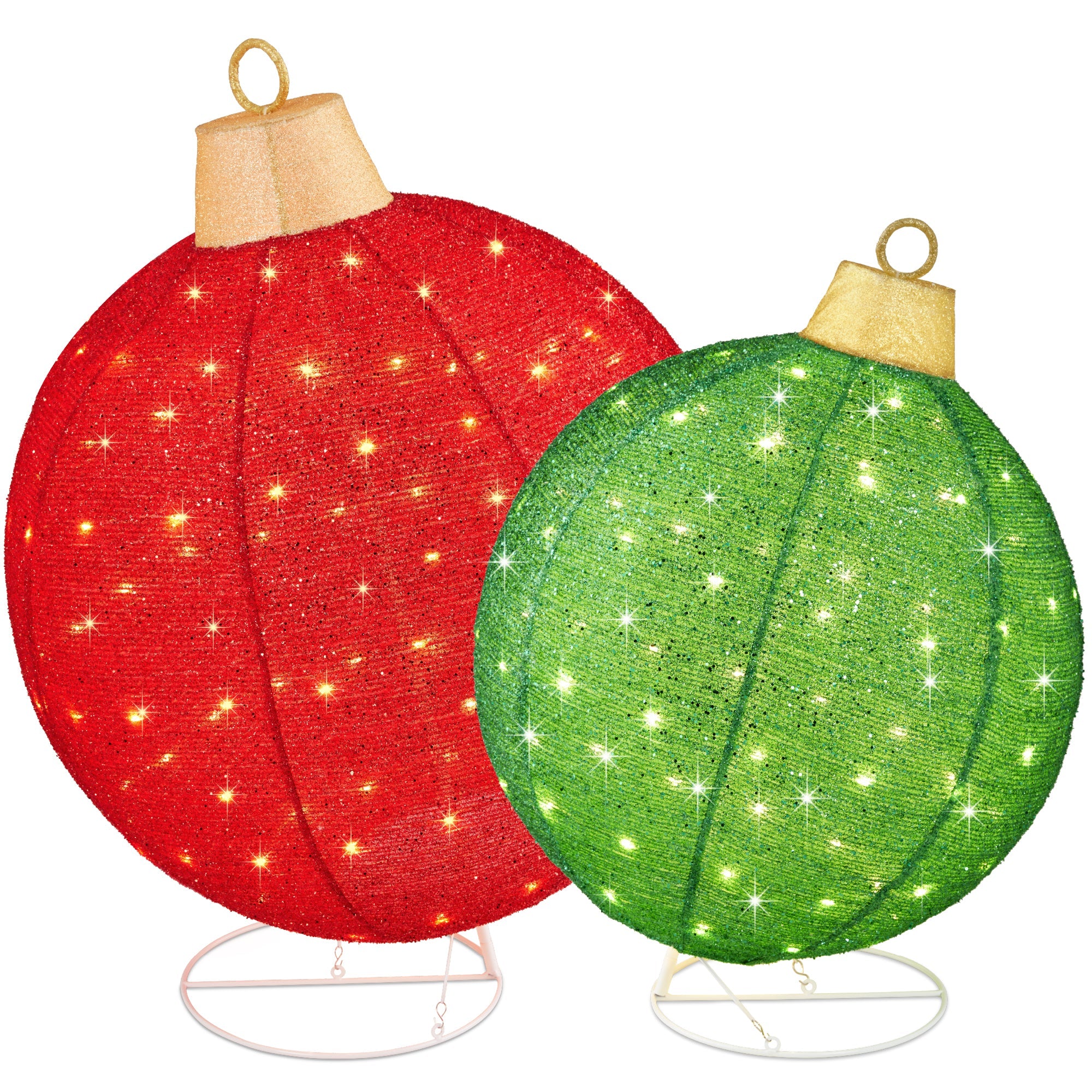 2pc Lighted Pop-Up Christmas Ornaments Decoration with 180 LED Lights Stand with eye-catching holiday style
