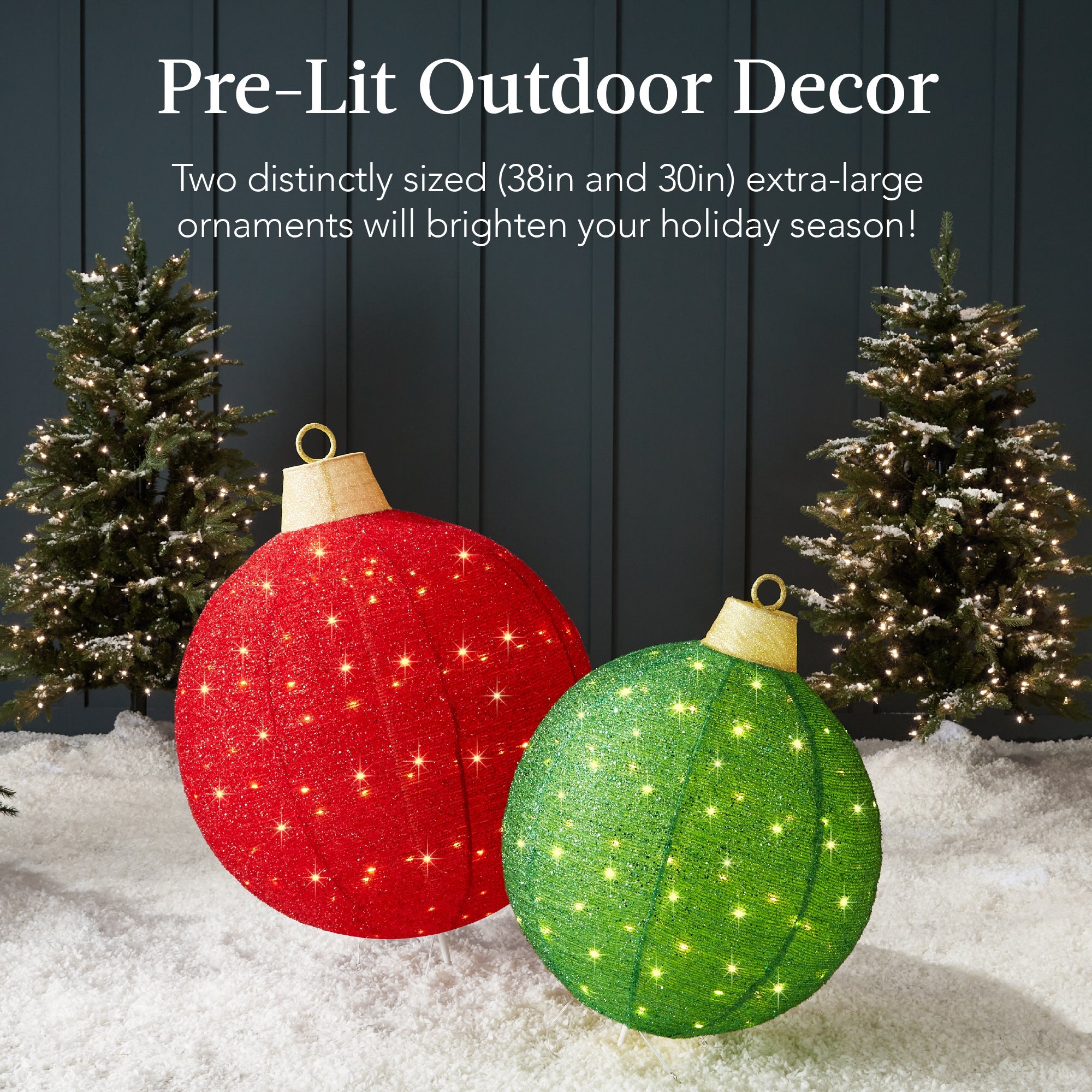 2pc Lighted Pop-Up Christmas Ornaments Decoration with 180 LED Lights Stand with eye-catching holiday style