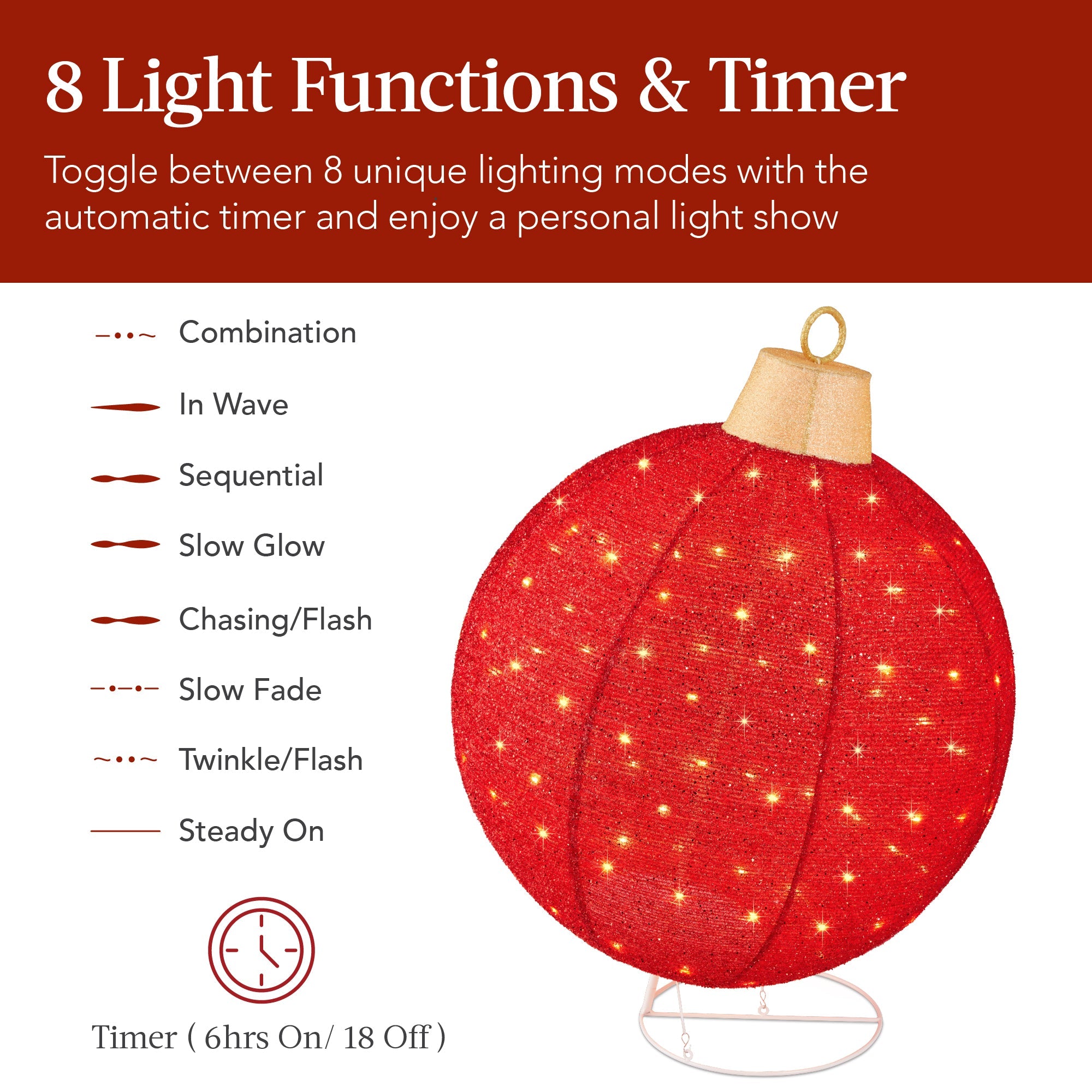 2pc Lighted Pop-Up Christmas Ornaments Decoration with 180 LED Lights Stand with eye-catching holiday style