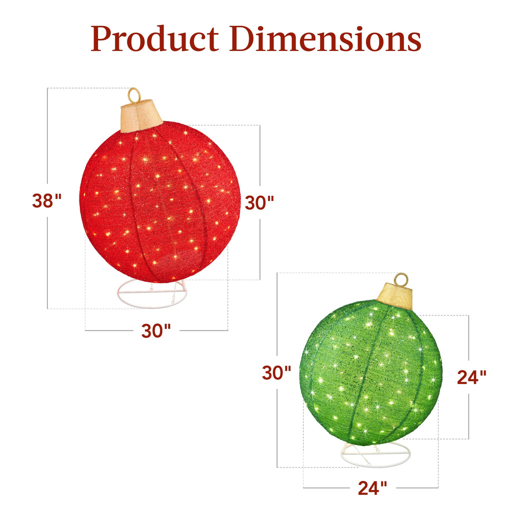 2pc Lighted Pop-Up Christmas Ornaments Decoration with 180 LED Lights Stand with eye-catching holiday style