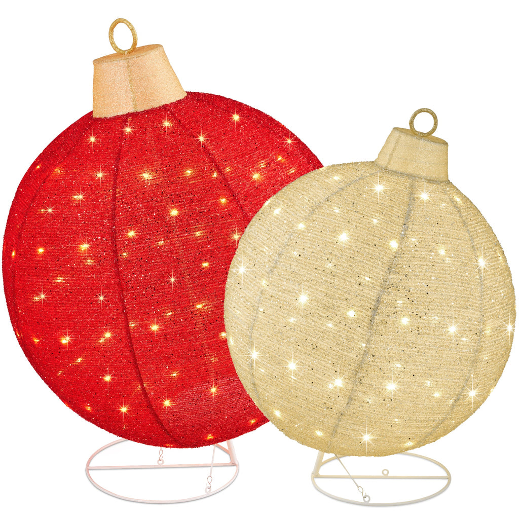 2pc Lighted Pop-Up Christmas Ornaments Decoration with 180 LED Lights Stand with eye-catching holiday style