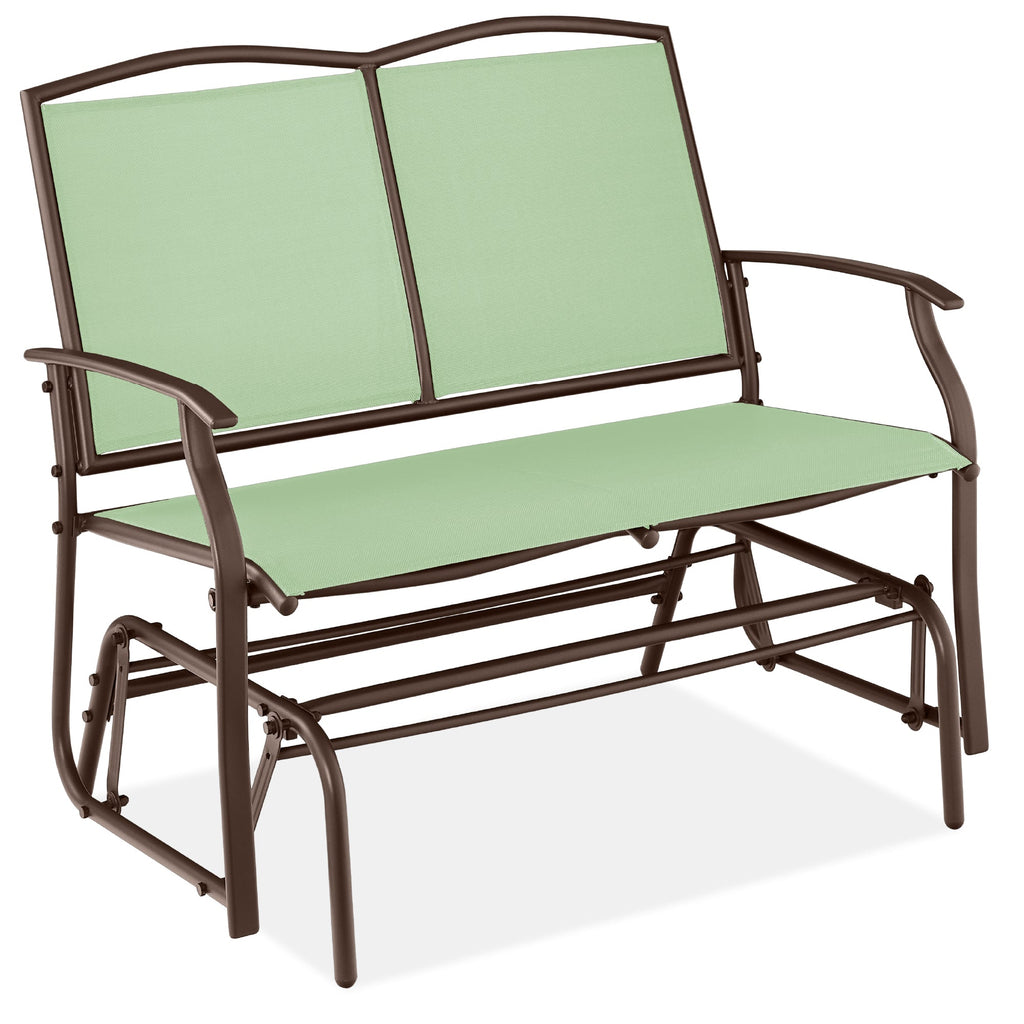 2-Person Patio Loveseat Swing Glider Bench Rocker with Armrests designed for patio and backyard use