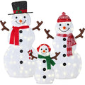 2D Lighted Snowman Family Set Outdoor Yard Decor with Twinkling LED Lights for outdoor comfort and convenience
