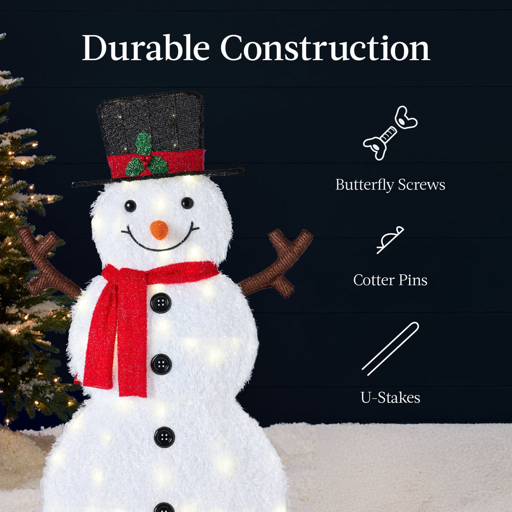 2D Lighted Snowman Family Set Outdoor Yard Decor with Twinkling LED Lights for outdoor comfort and convenience