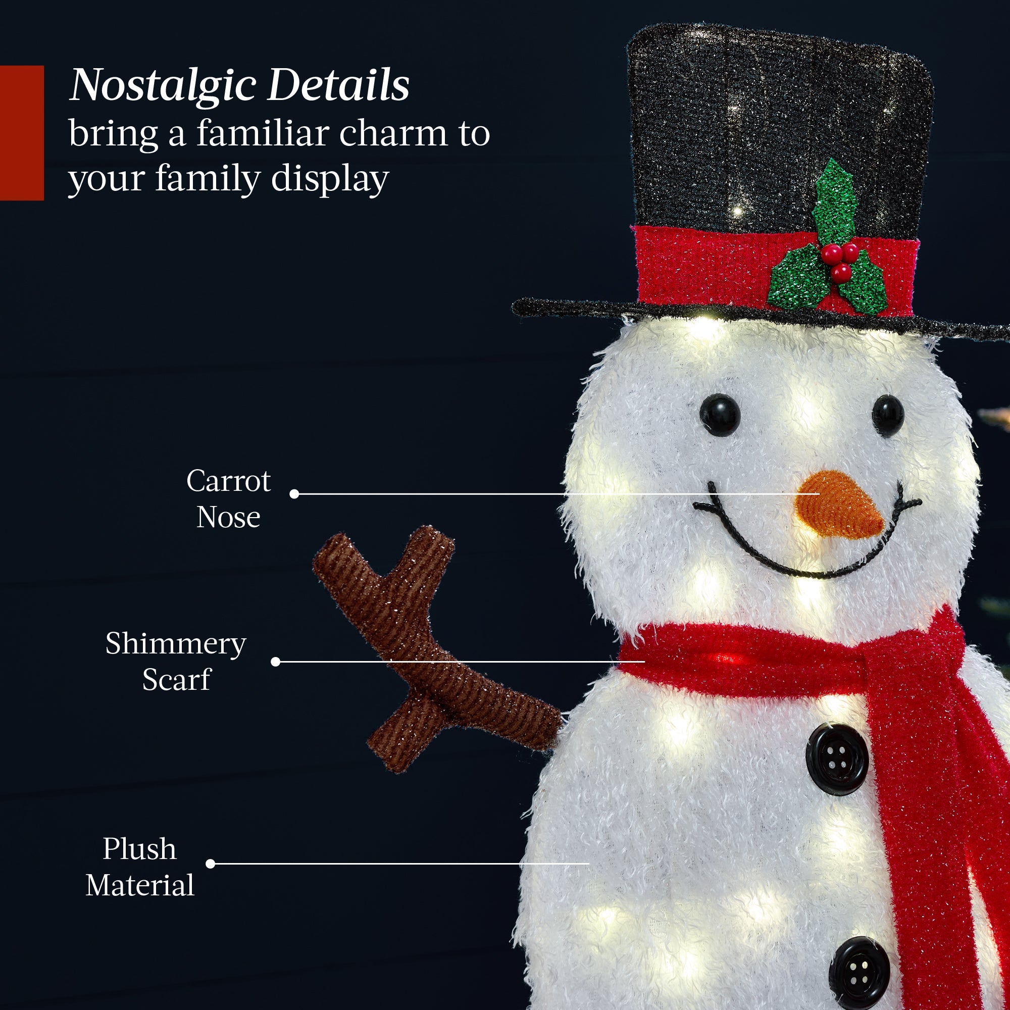2D Lighted Snowman Family Set Outdoor Yard Decor with Twinkling LED Lights for outdoor comfort and convenience
