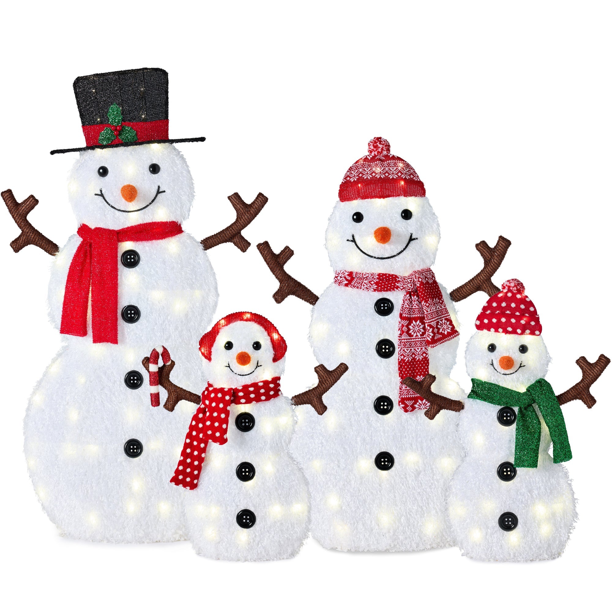 2D Lighted Snowman Family Set Outdoor Yard Decor with Twinkling LED Lights for outdoor comfort and convenience