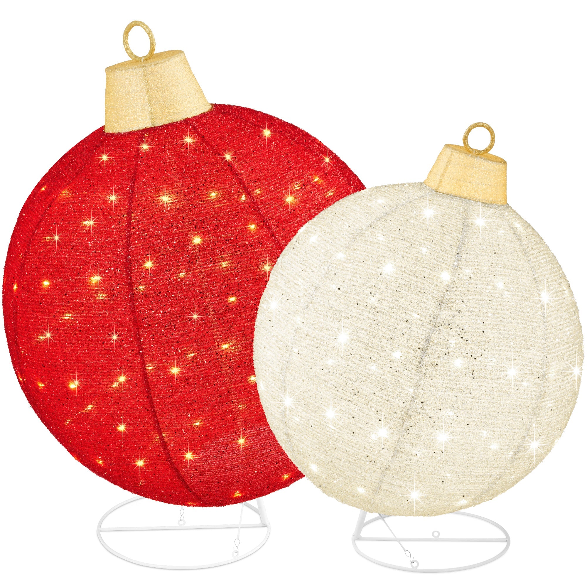 2pc Lighted Pop-Up Christmas Ornaments Decoration with 180 LED Lights Stand with eye-catching holiday style