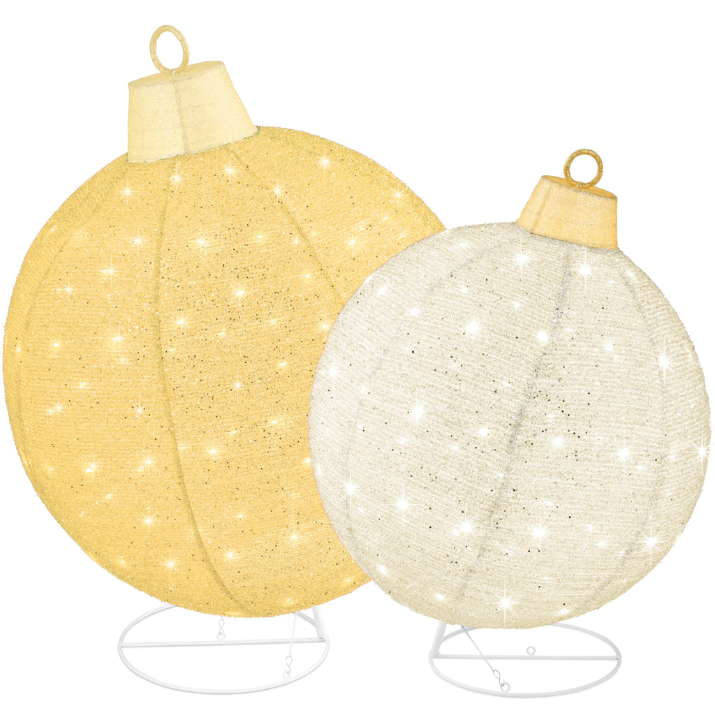 2pc Lighted Pop-Up Christmas Ornaments Decoration with 180 LED Lights Stand with eye-catching holiday style