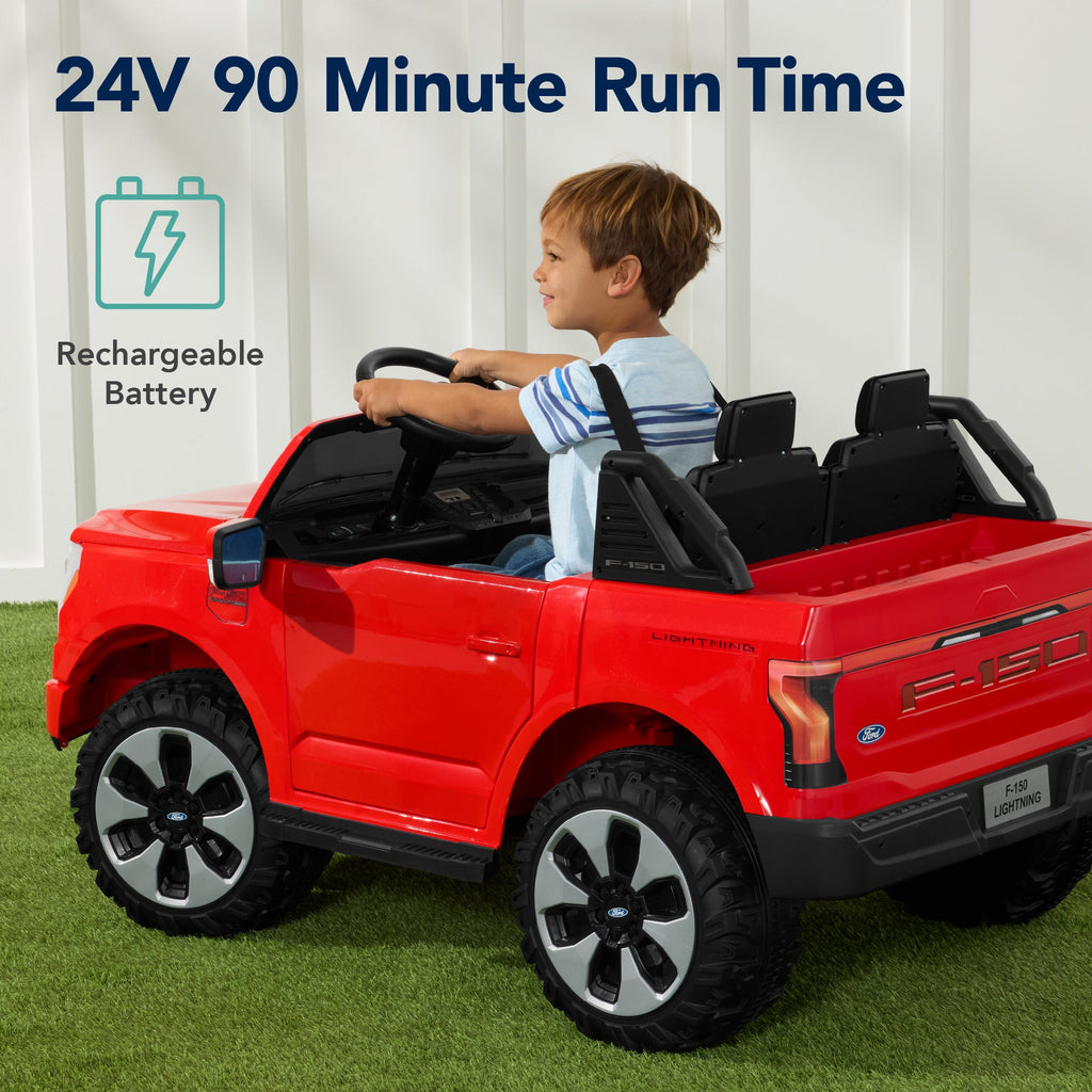 24V Kids Ride On Car Officially Licensed Ford Lightning with Remote 2 Speeds for active play and family fun