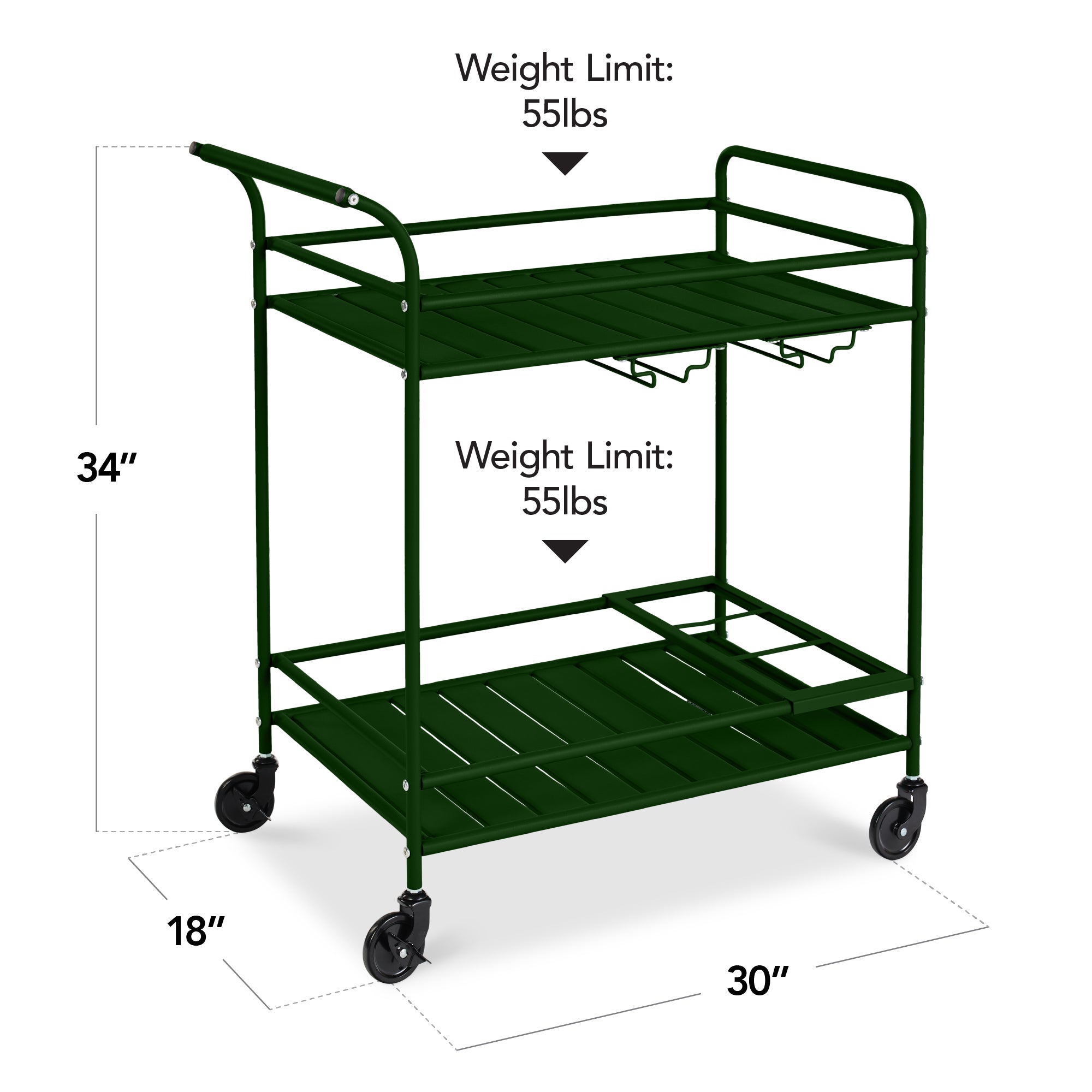 2-Tier Rolling Bar Cart Indoor/Outdoor with Shelves Wine Rack Locking Wheels with practical outdoor-ready details